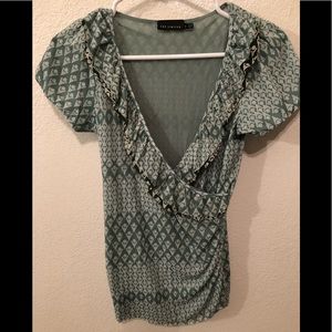 Limited Green and cream top